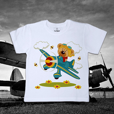 картинка Детская футболка "Летчик" магазин  ON-TREND являющийся производителем одежды из хлопка высшего качества