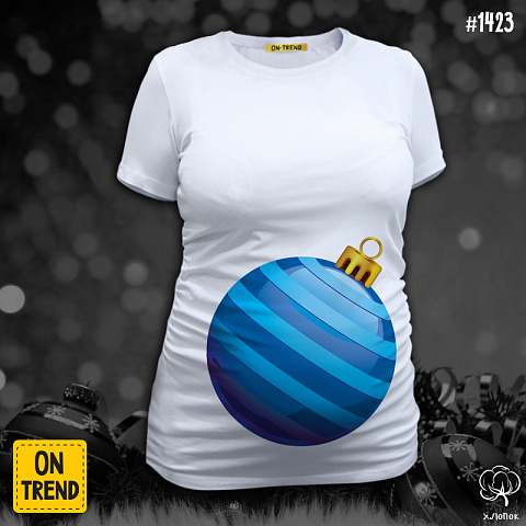 картинка "Голубой шар", футболка для беременных магазин  ON-TREND являющийся производителем одежды из хлопка высшего качества