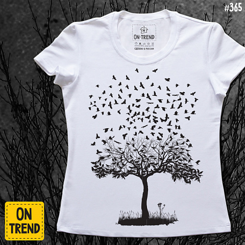 картинка Женская футболка "Дерево" магазин  ON-TREND являющийся производителем одежды из хлопка высшего качества