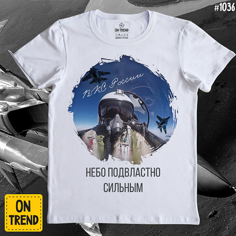 картинка Мужская футболка "Хозяева неба" магазин  ON-TREND являющийся производителем одежды из хлопка высшего качества