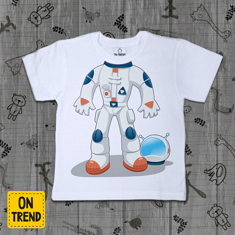 картинка Детская футболка "Космонавт" магазин  ON-TREND являющийся производителем одежды из хлопка высшего качества