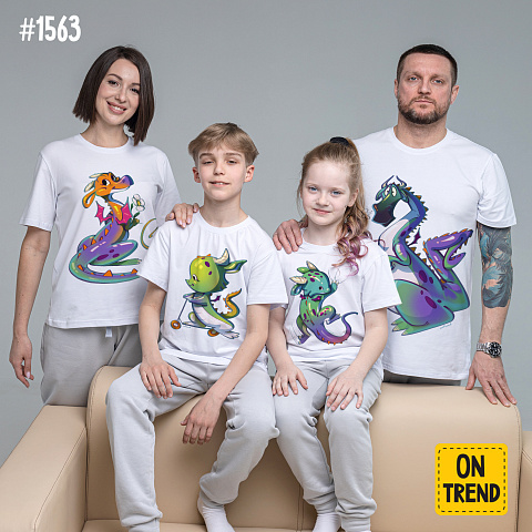 картинка Семейные футболки "Семья драконов" магазин  ON-TREND являющийся производителем одежды из хлопка высшего качества