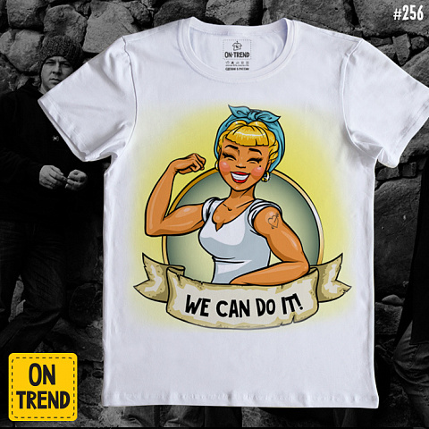 картинка Мужская футболка "We Can Do It!" магазин  ON-TREND являющийся производителем одежды из хлопка высшего качества