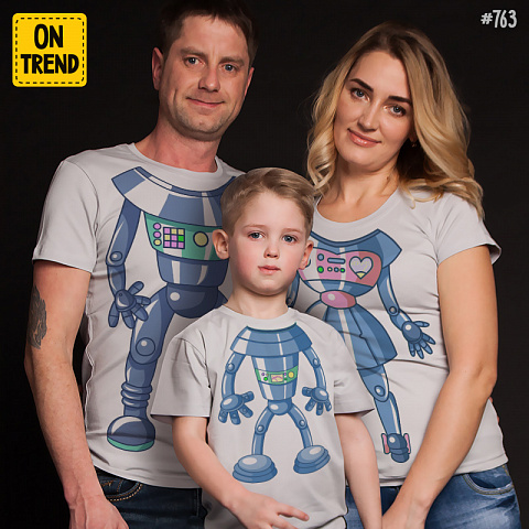 картинка Семейные футболки "Русские роботы" магазин  ON-TREND являющийся производителем одежды из хлопка высшего качества