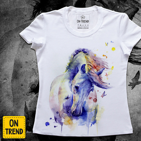 картинка Женская футболка "Вдох весны" магазин  ON-TREND являющийся производителем одежды из хлопка высшего качества
